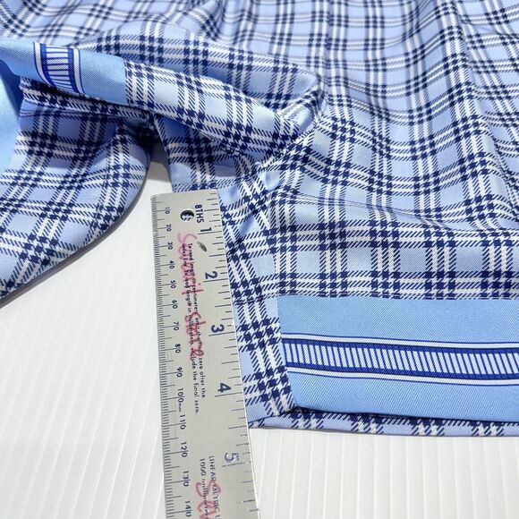 Burberry High Waist Pull On Shorts Size 6 Blue Check Print 100% Silk NWT $820 - Picture 12 of 13